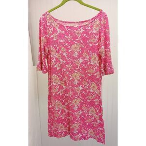 Lilly Pulitzer pink ocean motif dress. 100% cotton. Size small